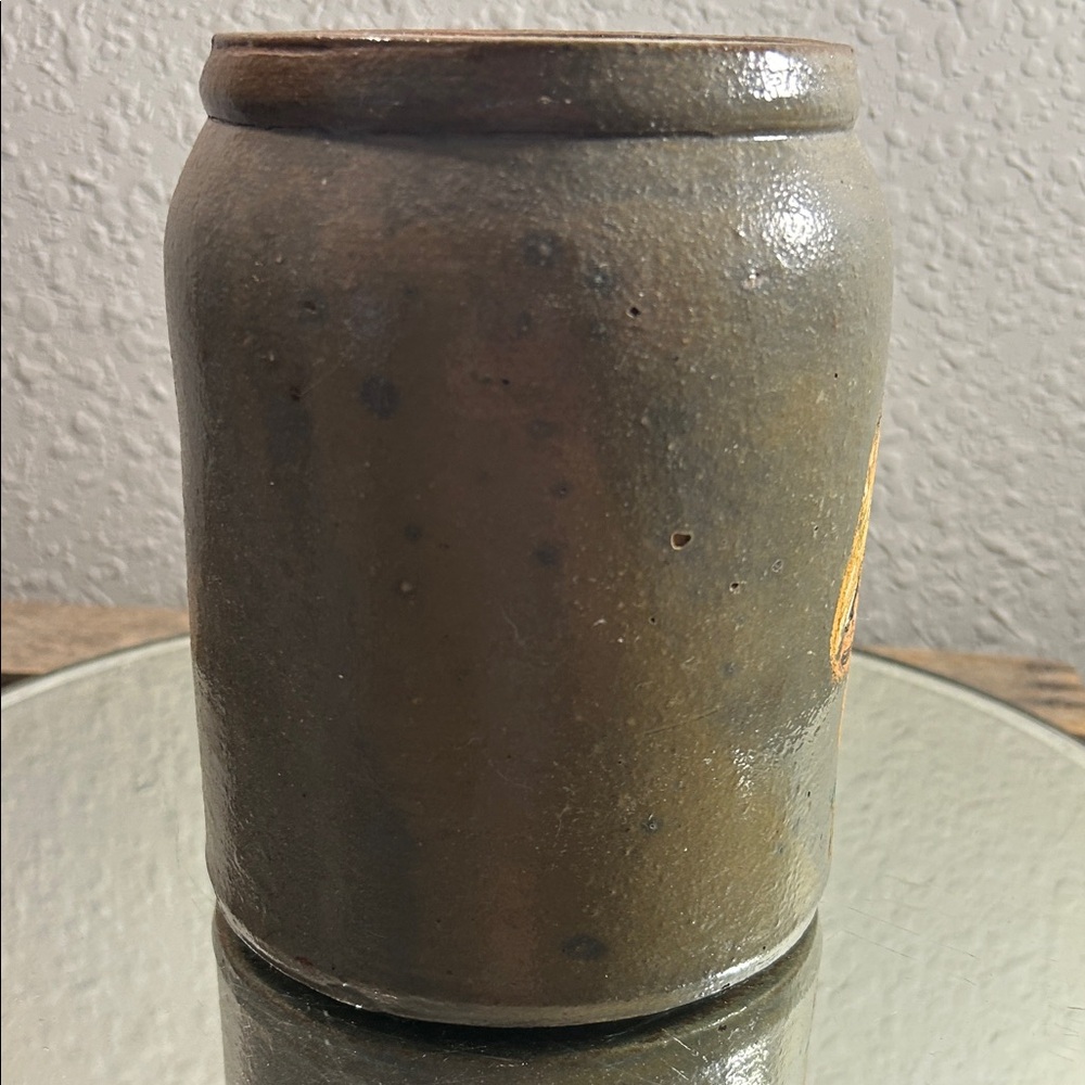 Vintage Crock with Handmade Mushroom Artistic Design Cottage Core - Picture 5 of 13
